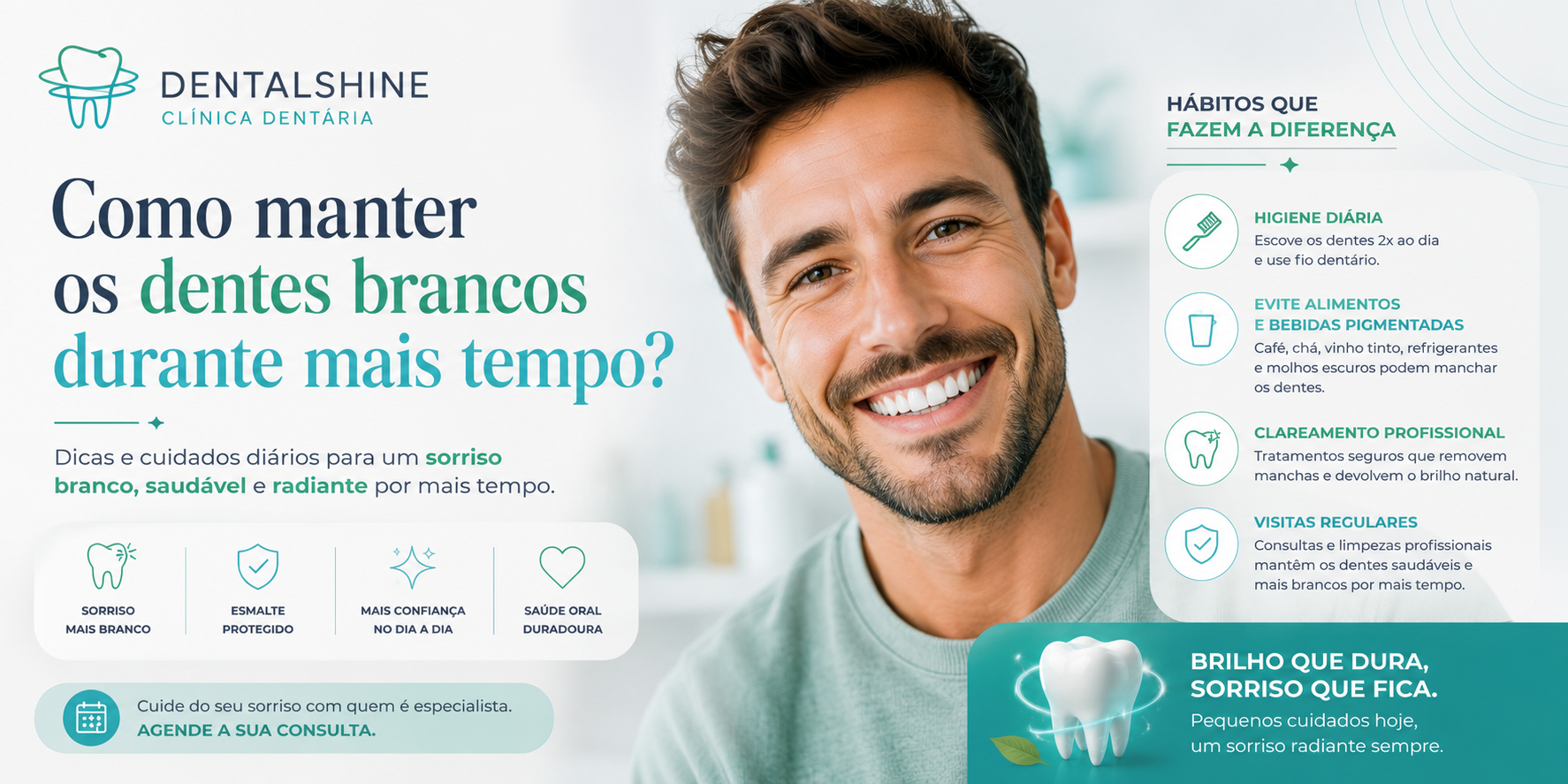 Como manter os dentes brancos durante mais tempo?